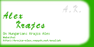alex krajcs business card
